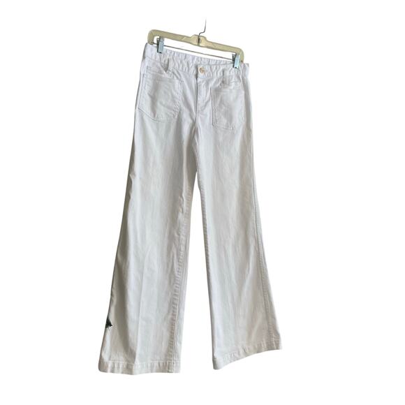American Living White Cotton Denim Wide Leg Mid Rise Sailor Classic Jeans Sz 4 - Picture 3 of 16